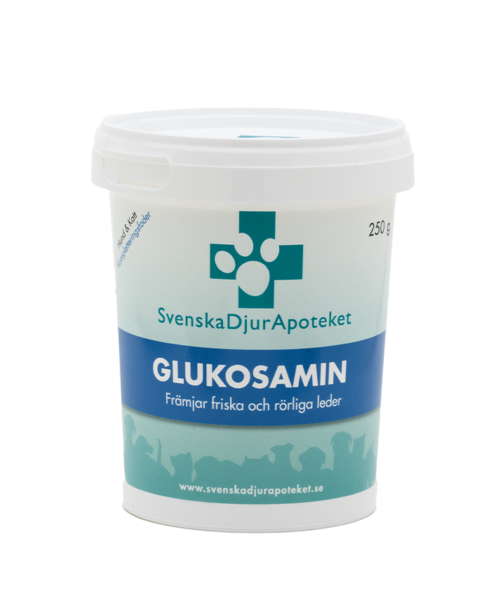 Glukosamin främjar en god ledhälsa. Genom tillskottet förbättras hälsan inom leder, brosk, flexibilitet och rörlighet. Glukosamin är därför ett viktigt ledtillskott för hund och katt. Fodertillskott för leder till djur.