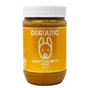 DogTastic Peanut Butter - Honey är jordnötssmör som är snäll mot din hund. Använd på din lickmat, matskål eller Zogoflex Toppl. Jordnötssmör som är 100% naturligt innehåll till din hund.