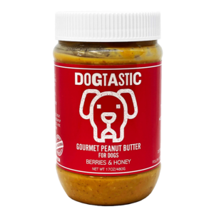 DogTastic Peanut Butter - Berries jordnötssmör går att använda på Lickmat, Slow Feeders och ZogoFlex Toppl.