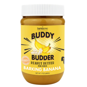 Buddy Budder Banana är ett jordnötssmör för alla hundar oavsett ålder eller ras. 100% naturligt för hundar att äta och bidrar till nyttiga fetter och protein.